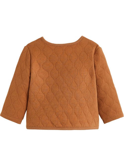 Ensemble bébé gilet croisé et pantalon avec pieds en molleton caramel - Kiabi Ensemble bébé gilet croisé et pantalon avec pieds en molleton caramel - Kiabi