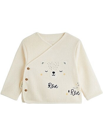 Ensemble bébé gilet croisé et pantalon en velours flocon