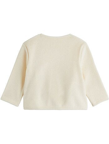 Ensemble bébé gilet croisé et pantalon en velours flocon