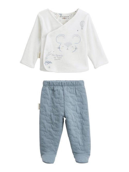 Ensemble bébé gilet en velours et pantalon en coton matelassé Rêverie - Kiabi