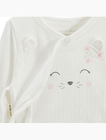 Ensemble bébé gilet et pantalon à pied en pointelle Badian