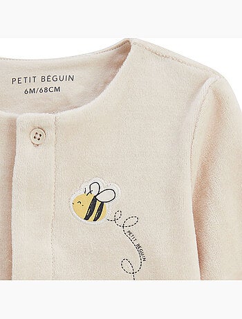 Ensemble bébé gilet et pantalon à pied en velours Eden