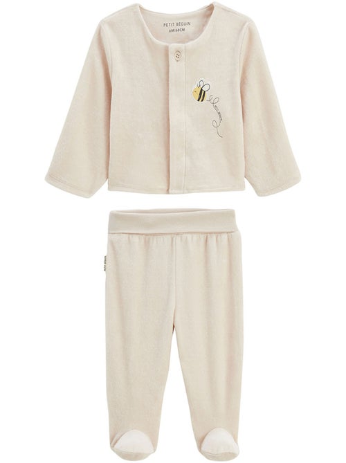 Ensemble bébé gilet et pantalon à pied en velours Eden - Kiabi