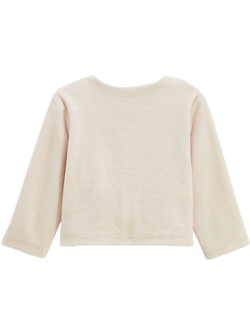 Ensemble bébé gilet et pantalon à pied en velours Eden Beige - Kiabi
