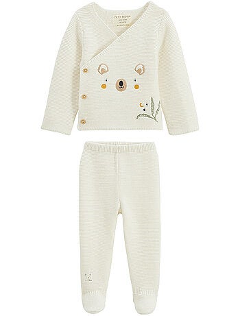 Ensemble bébé gilet et pantalon avec pieds en tricot Mini Rêve