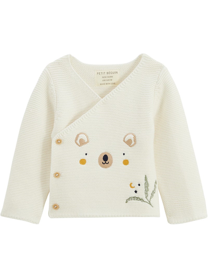 Ensemble bébé gilet et pantalon avec pieds en tricot Mini Rêve Ecru - Kiabi