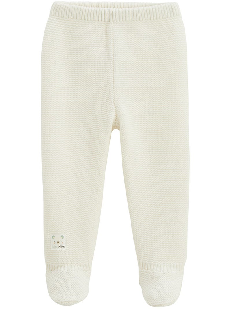 Ensemble bébé gilet et pantalon avec pieds en tricot Mini Rêve Ecru - Kiabi