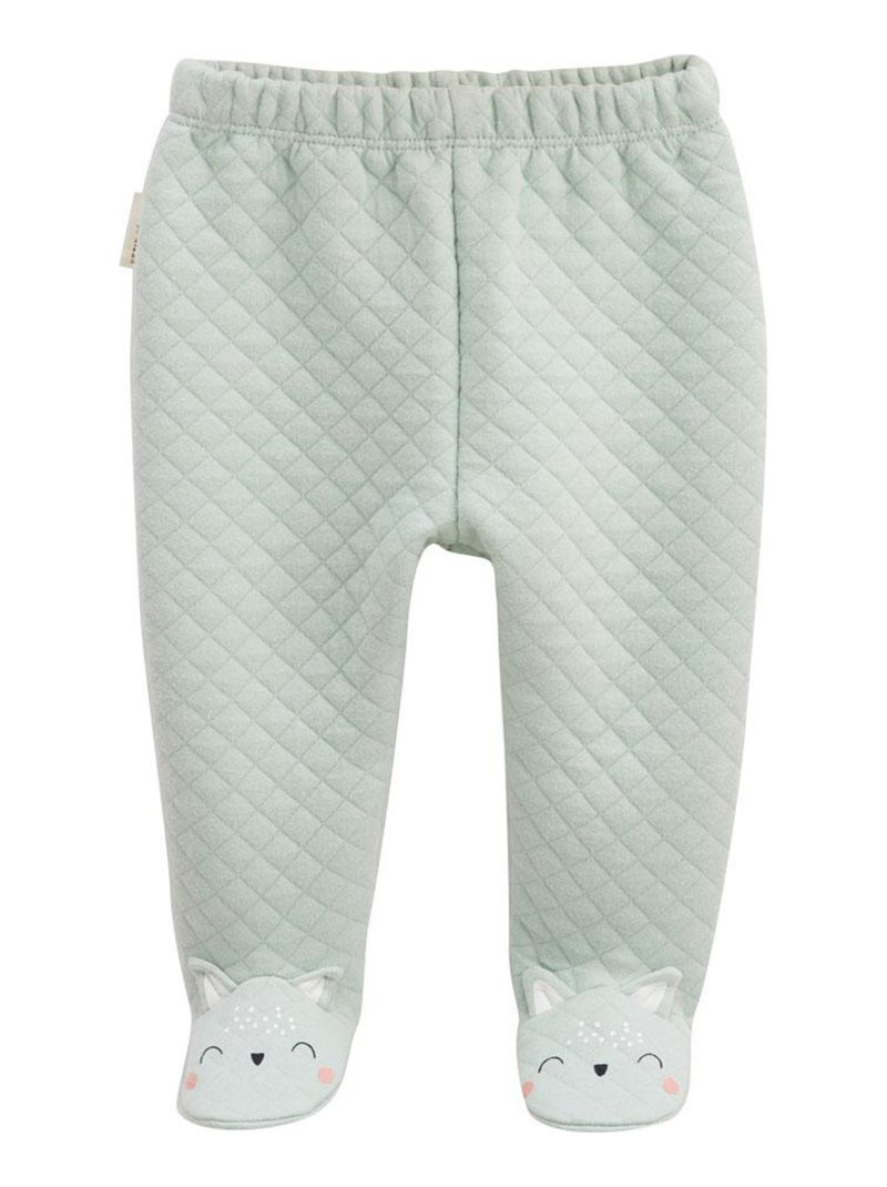 Ensemble bébé gilet et pantalon en coton matelassé Kimi Ecru - Kiabi
