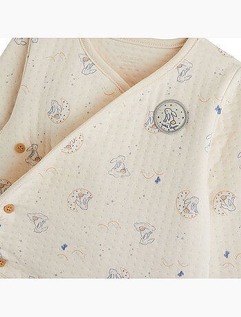 Ensemble bébé gilet et pantalon en coton matelassé voix lactée