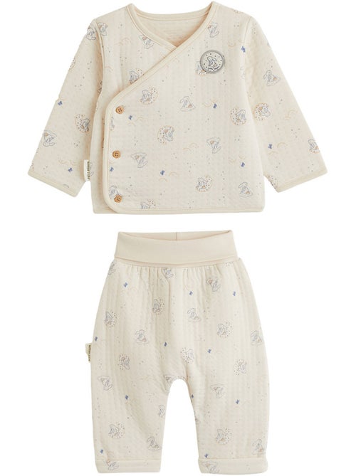 Ensemble bébé gilet et pantalon en coton matelassé voix lactée - Kiabi Ensemble bébé gilet et pantalon en coton matelassé voix lactée - Kiabi