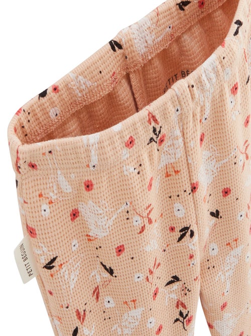 Ensemble bébé gilet et pantalon en coton nid d'abeille Miss Plume - Kiabi