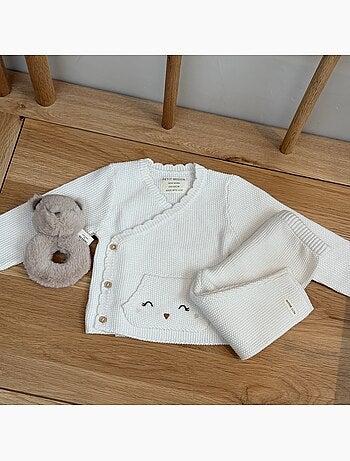 Ensemble bébé gilet et pantalon en tricot Colette