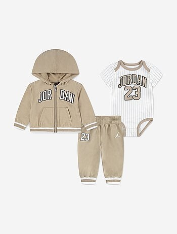 Ensemble Bébé Jordan 3 pièces body gilet à capuche et bas