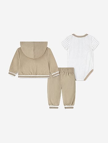 Ensemble Bébé Jordan 3 pièces body gilet à capuche et bas