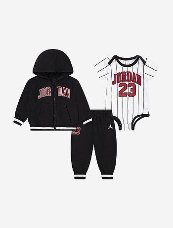 Ensemble Bébé Jordan 3 pièces body gilet à capuche et bas