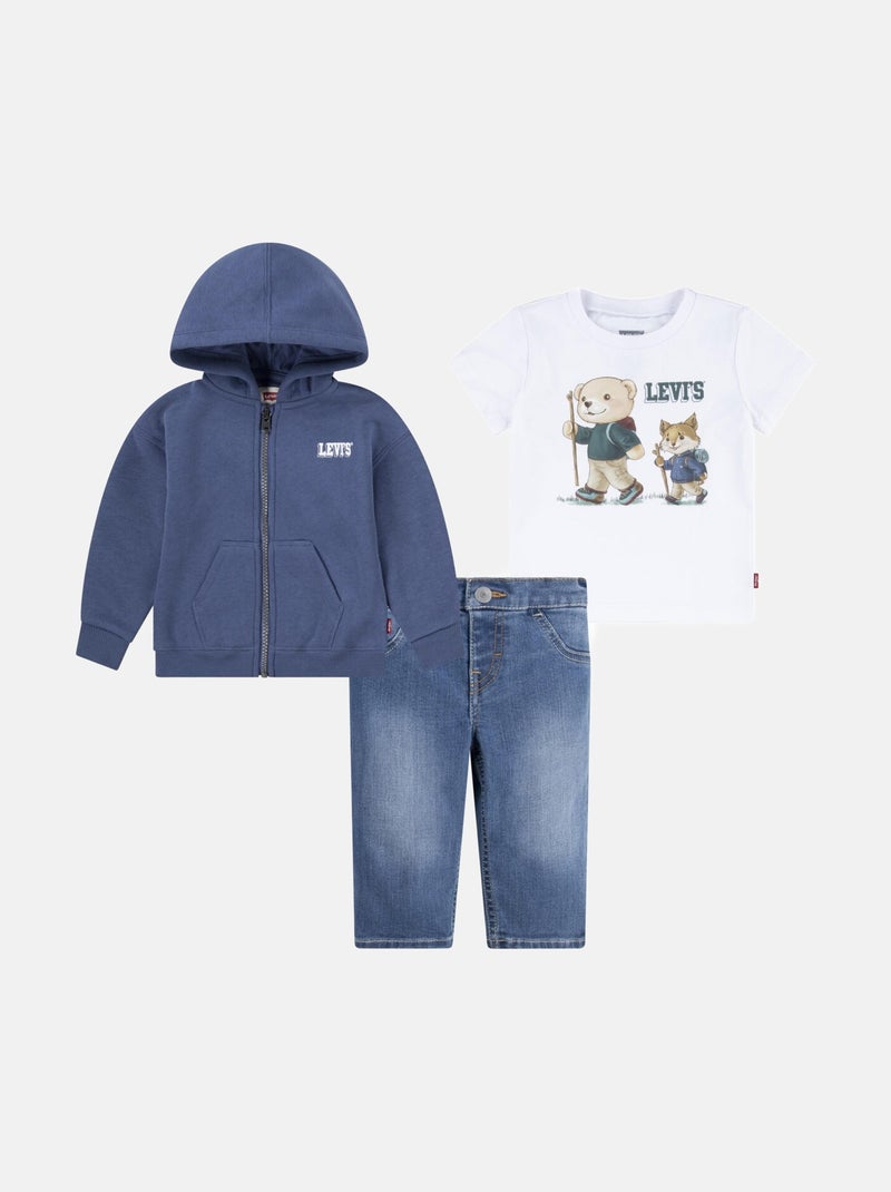 Ensemble Bébé Levi's Kids 3 pièces Bleu Blanc - Kiabi