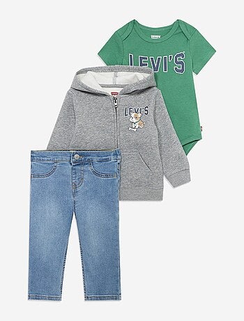 Ensemble Bébé Levi's Kids 3 pièces body gilet à capuche et jean