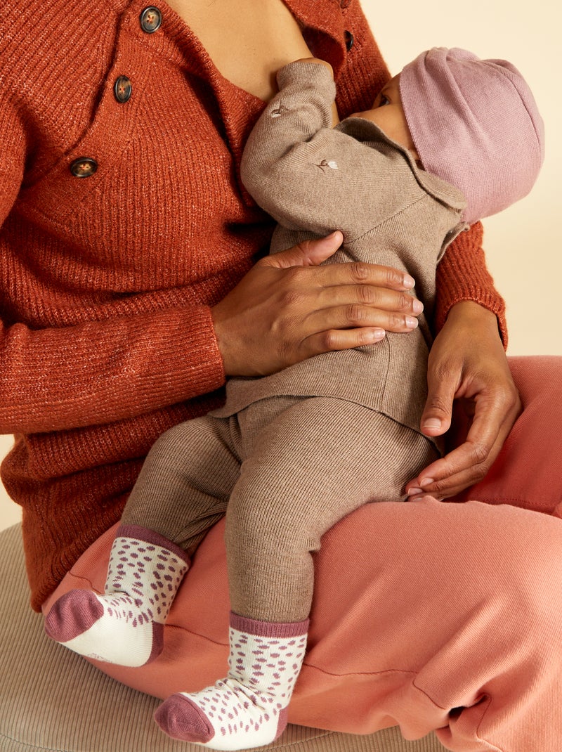 Ensemble bébé pull + legging Marron - Kiabi