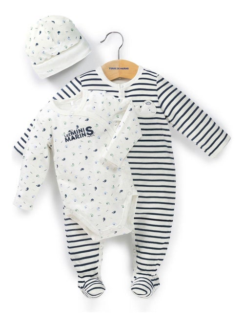 Ensemble Bébé pyjama + body + bonnet - Terre de Marins - Kiabi