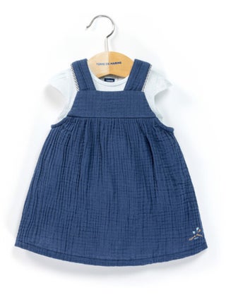 Ensemble Bébé robe à bretelles + body manches courtes