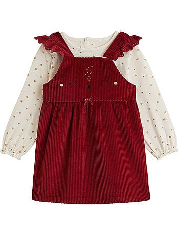 Ensemble bébé robe en velours côtelé et t-shirt grace
