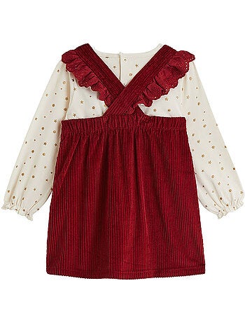 Ensemble bébé robe en velours côtelé et t-shirt grace