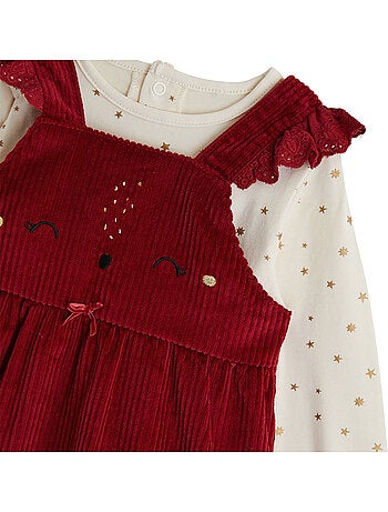 Ensemble bébé robe en velours côtelé et t-shirt grace