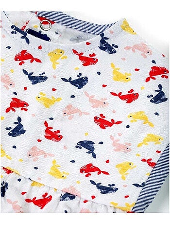 Ensemble Bébé robe imprimée + legging rouge