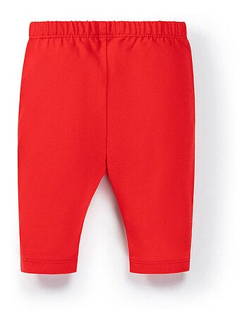 Ensemble Bébé robe imprimée + legging rouge