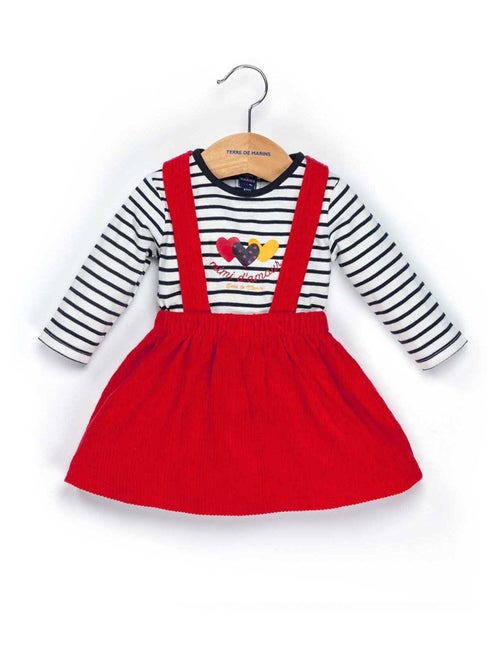 Ensemble Bébé robe rouge + marinière imprimé - Terre de Marins - Kiabi