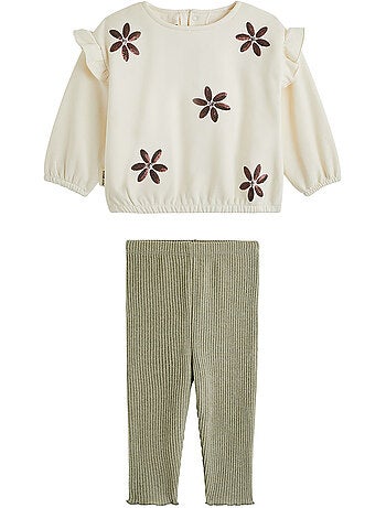 Ensemble bébé sweat en molleton et legging misti