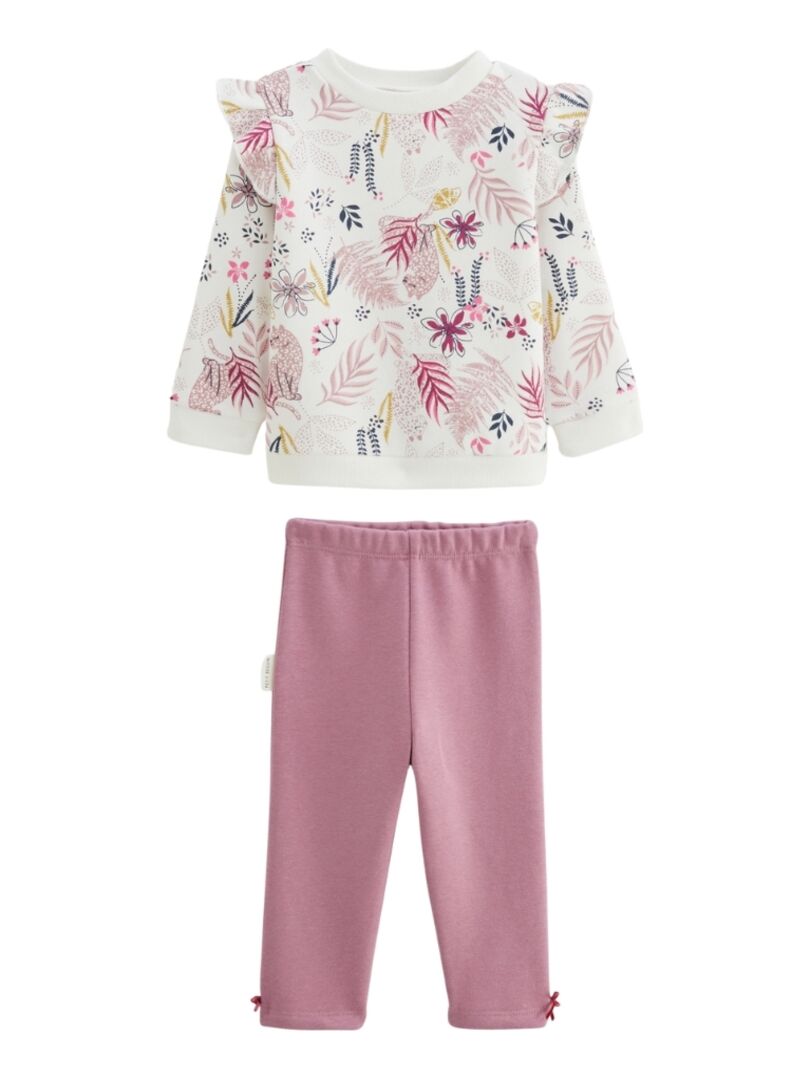 Ensemble Haut + Legging Bébé Fille GANT - Taille 1-2 Mois, Couleur Rose, Occasion Très Bon état