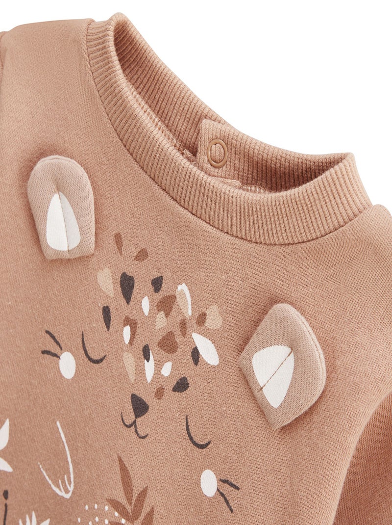 Ensemble bébé sweat et pantalon en molleton Mini Loutre Marron - Kiabi