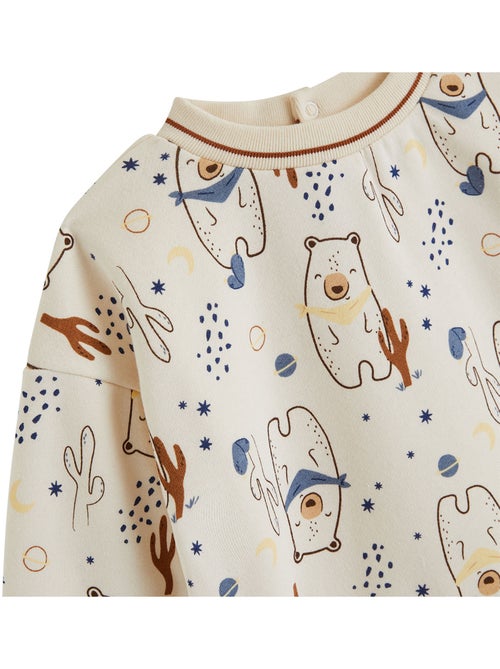 Ensemble bébé sweat et pantalon en molleton Moka - Kiabi