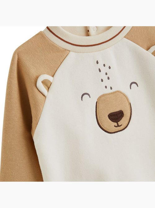 Ensemble bébé sweat et pantalon en molleton Moka - Kiabi