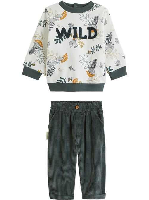 Ensemble bébé sweat et pantalon en velours côtelé Elliott - Kiabi Ensemble bébé sweat et pantalon en velours côtelé Elliott - Kiabi