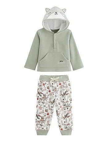 Ensemble bébé sweat-shirt à capuche et pantalon en molleton Abou