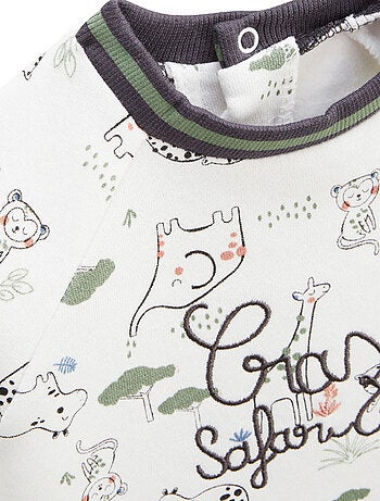 Ensemble bébé sweat-shirt en molleton et pantalon en velours Crazy Safari