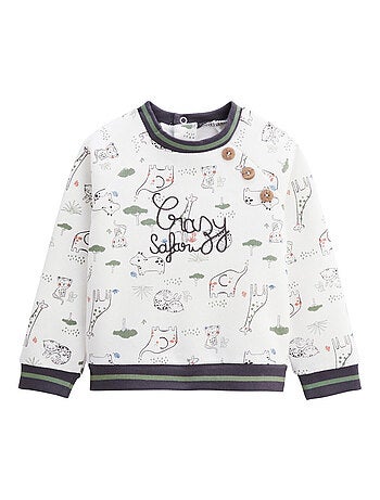 Ensemble bébé sweat-shirt en molleton et pantalon en velours Crazy Safari