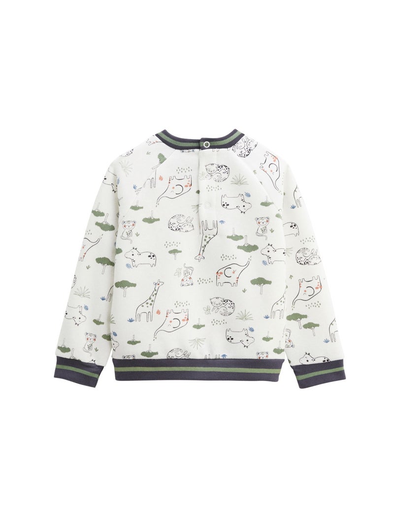 Ensemble bébé sweat-shirt en molleton et pantalon en velours Crazy Safari Kaki - Kiabi