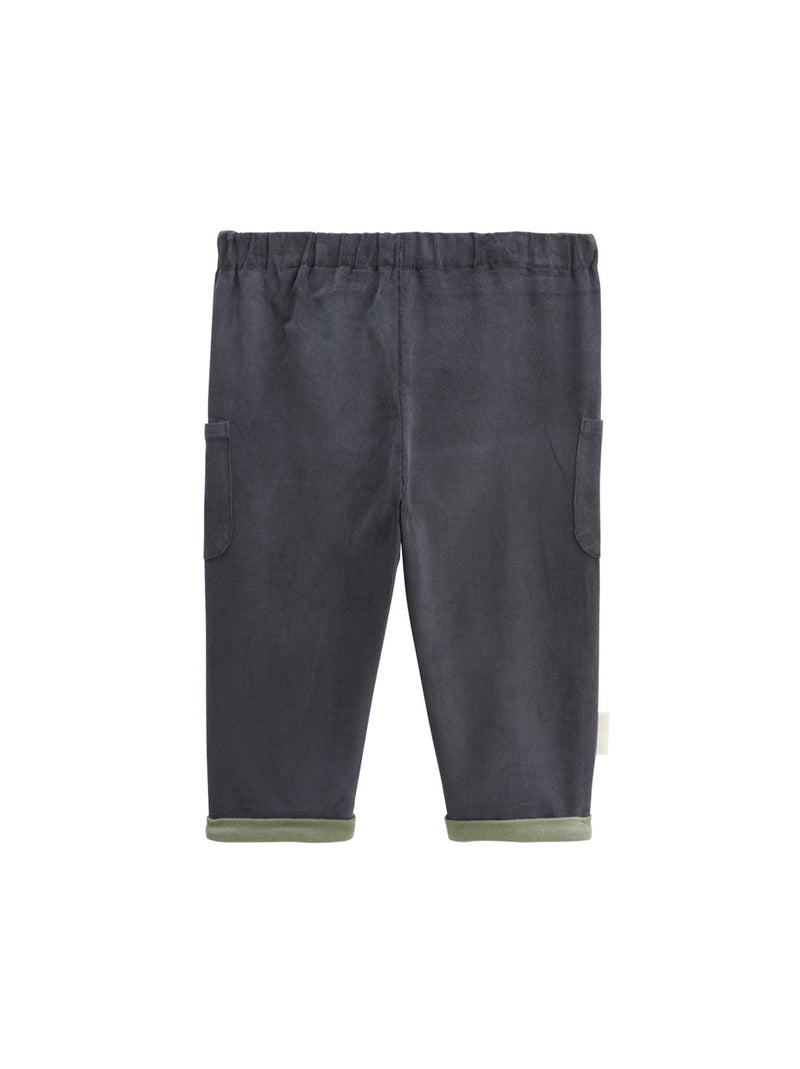 Ensemble bébé sweat-shirt en molleton et pantalon en velours Crazy Safari Kaki - Kiabi