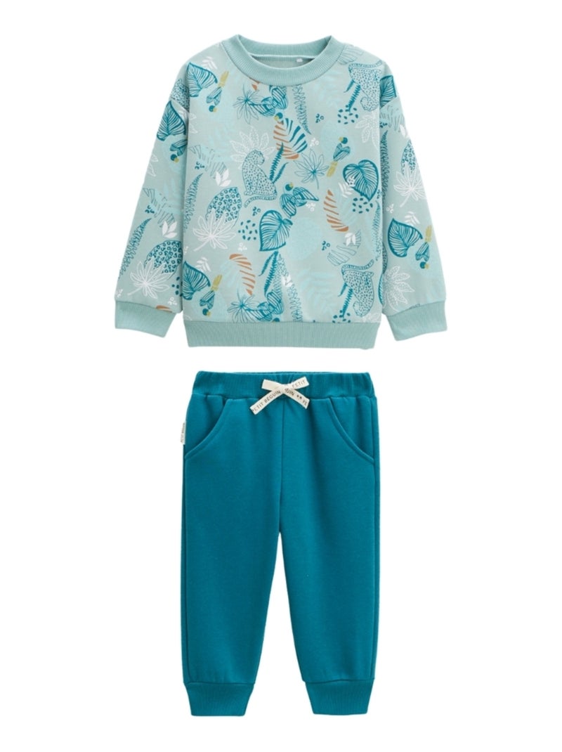 Ensemble bébé sweat-shirt et pantalon en molleton Roméo Bleu - Kiabi