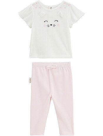 Ensemble bébé t-shirt en pointelle et legging Badian