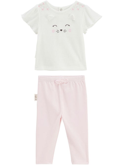 Ensemble bébé t-shirt en pointelle et legging Badian - Kiabi