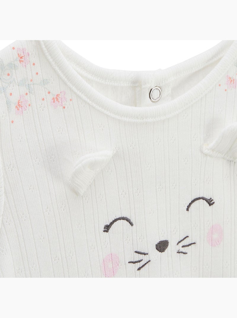 Ensemble bébé t-shirt en pointelle et legging Badian Ecru - Kiabi