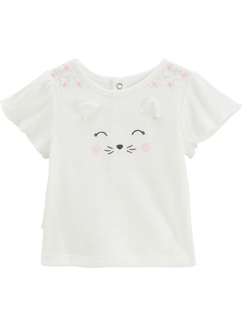 Ensemble bébé t-shirt en pointelle et legging Badian Ecru - Kiabi