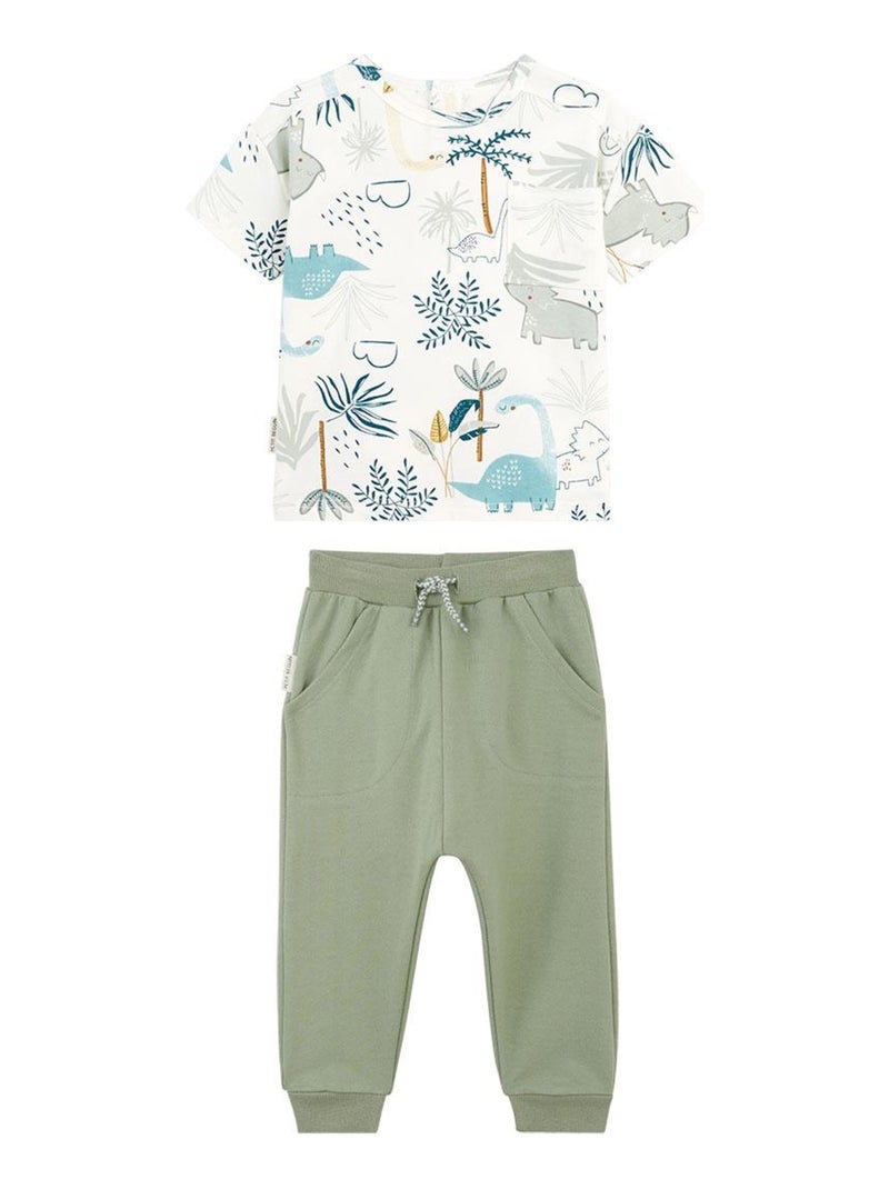 Ensemble bébé t-shirt et sarouel Puka Puka Kaki - Kiabi