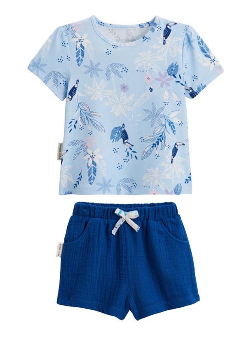 Ensemble bébé t-shirt et short en gaze de coton Bella Chica - Kiabi