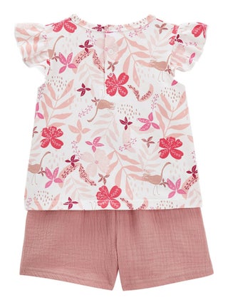 Ensemble bébé t-shirt et short en gaze de coton Lipsi