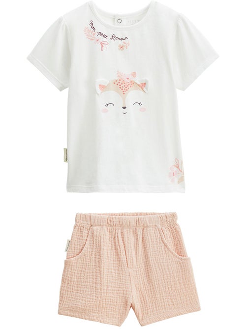Ensemble bébé t-shirt et short en gaze de coton Louison - Kiabi